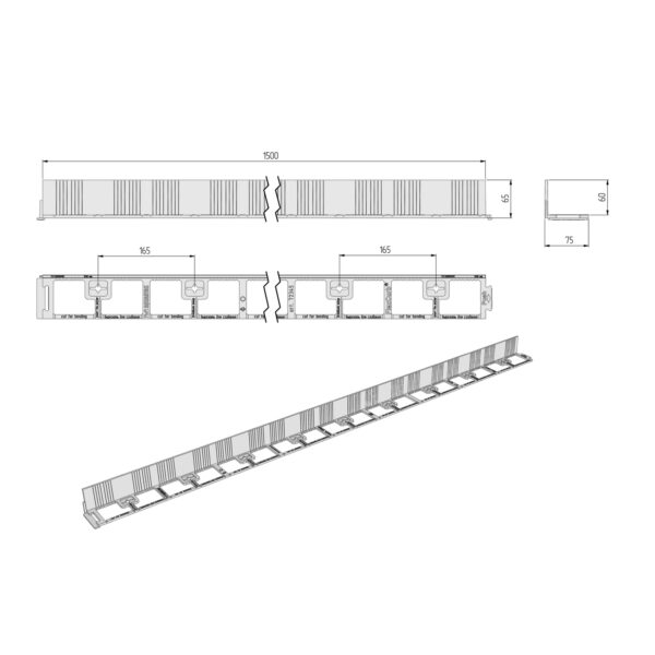 Пластиковый бордюр FlexCurb 80 черный с зубьями
